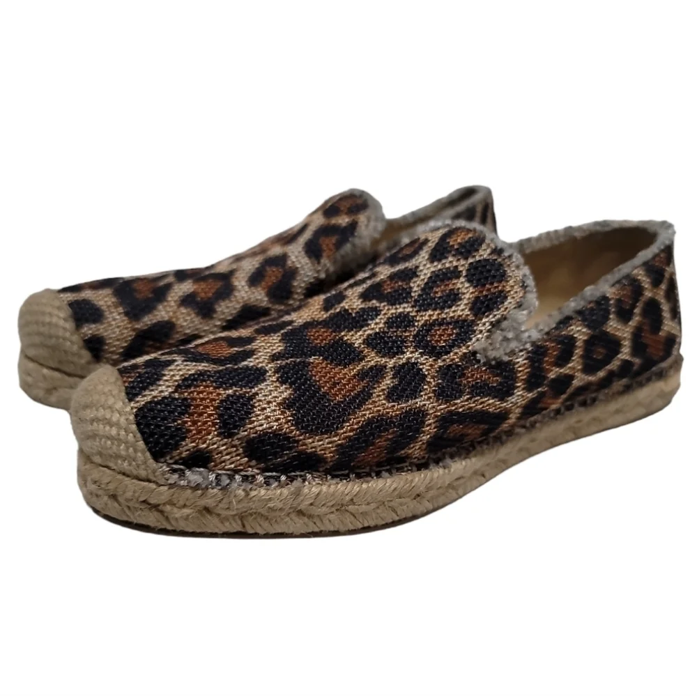 Stuart Weitzman Biarritz Espadrille Loafer Jaguar Animal Print 5.5 Women's